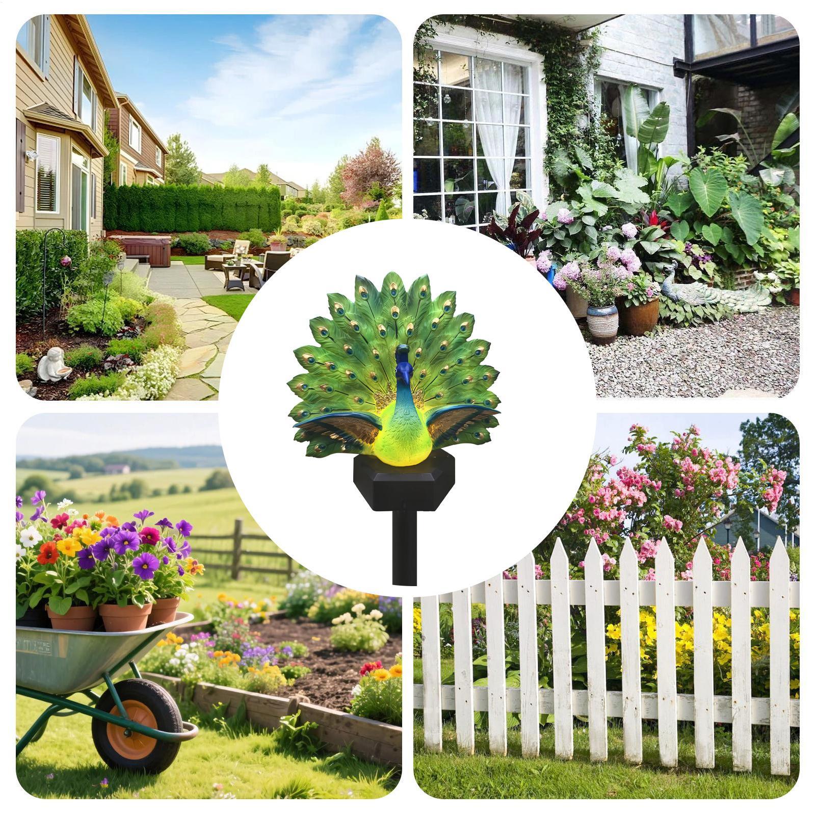 Outdoor Yard Power Stake - Escultura de pássaro solar para jardim,