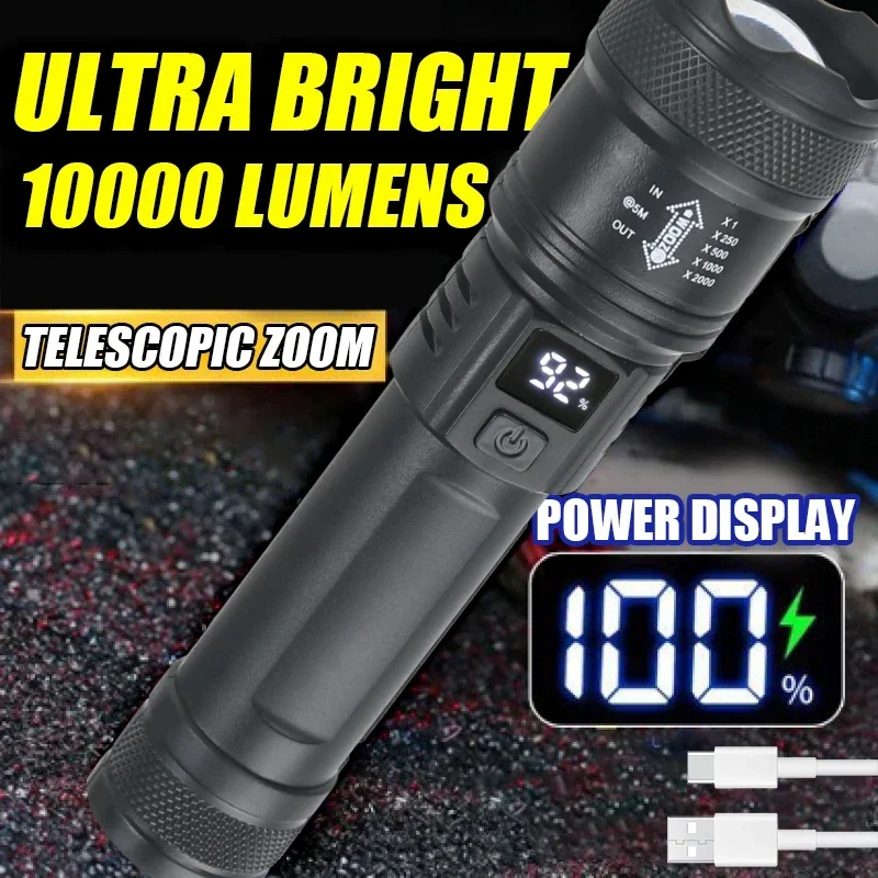 Outdoor Usb Power Bank - Lanterna LED poderosa com display de