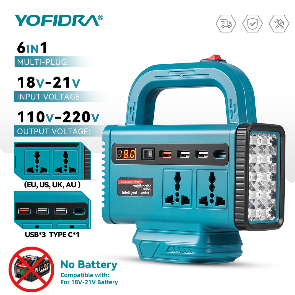 Outdoor Power Hub - Inversor de energia portátil YOFIDRA 220V,
