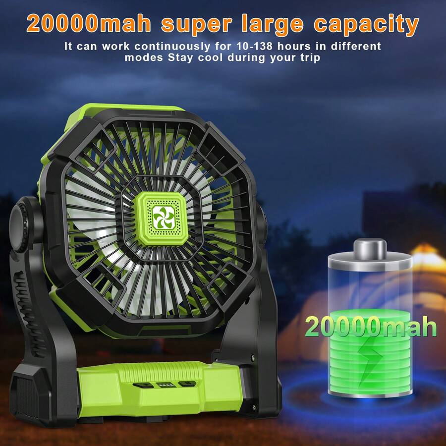 Outdoor Power With Timer - Ventilador portátil alimentado por bateria de