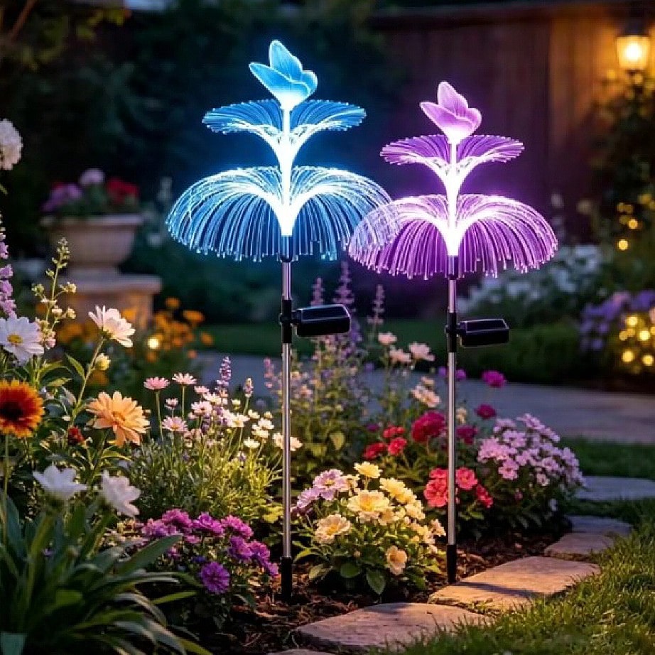 Outdoor Yard Power Stake - 2 Peças de Luzes Solares de