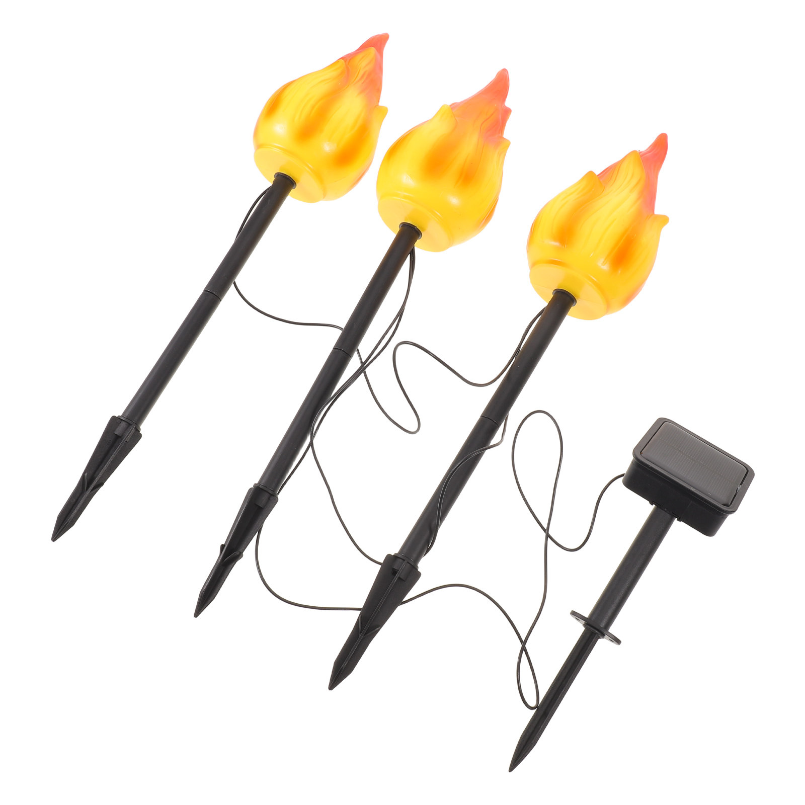 Outdoor Yard Power Stake - Conjunto de 3 Luminárias Solares com