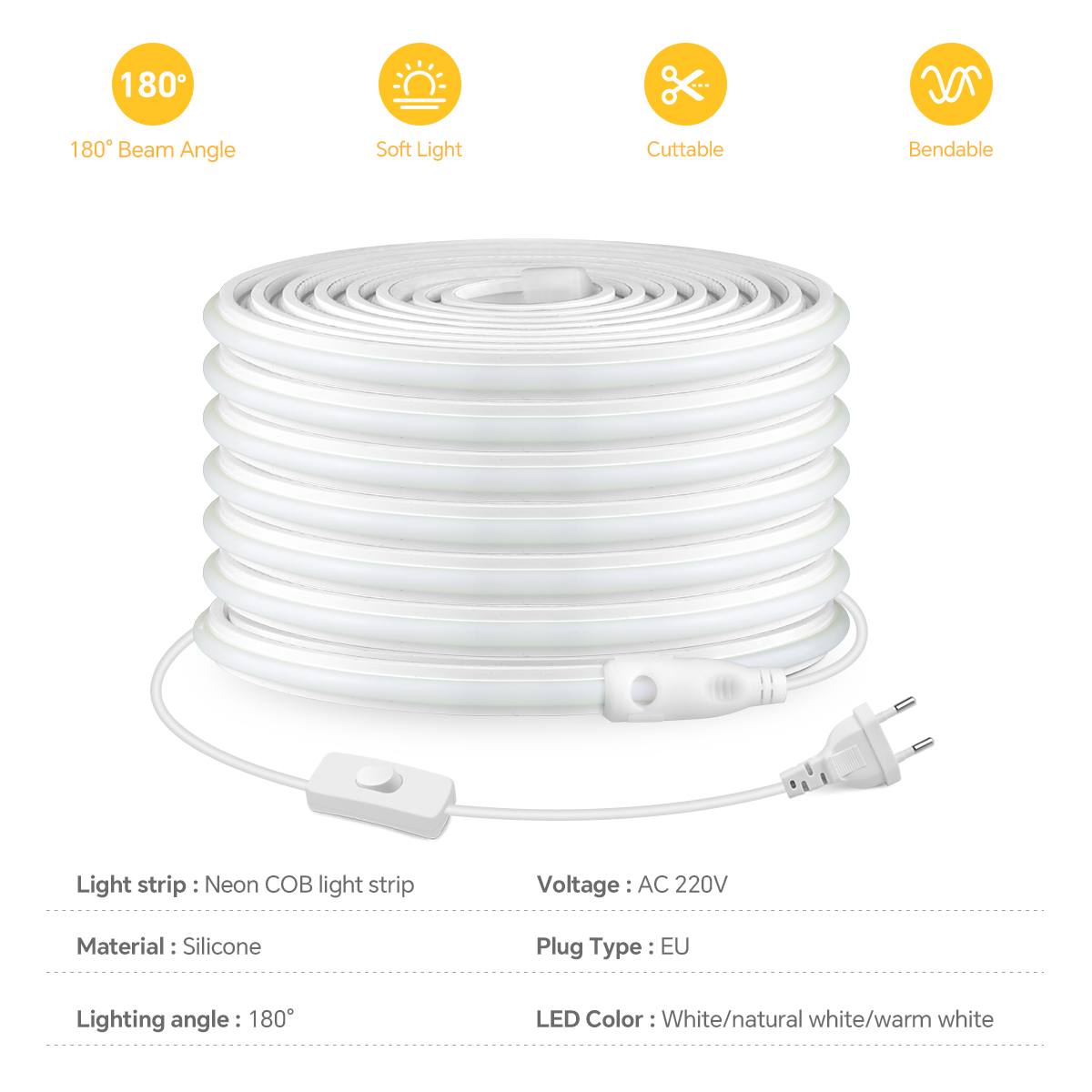220v cob tira conduzida de alt - Outdoor Power Hub avaliação e preço