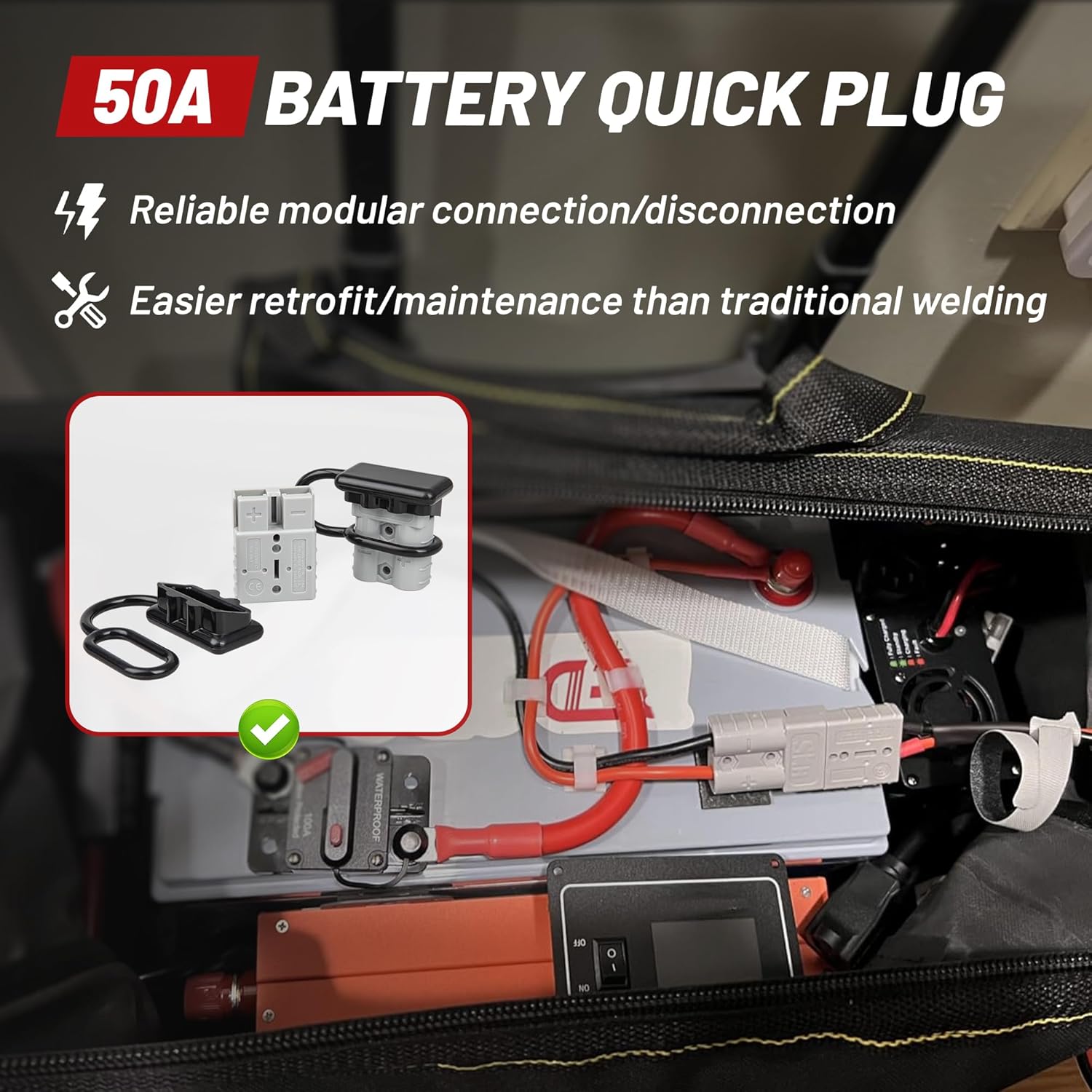 Conector Rápido de Bateria 50A - Outdoor Power Lead avaliação e preço